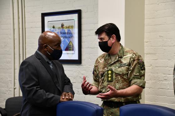 MCCoE leaders discuss interoperability, doctrine with visiting British Army officers
